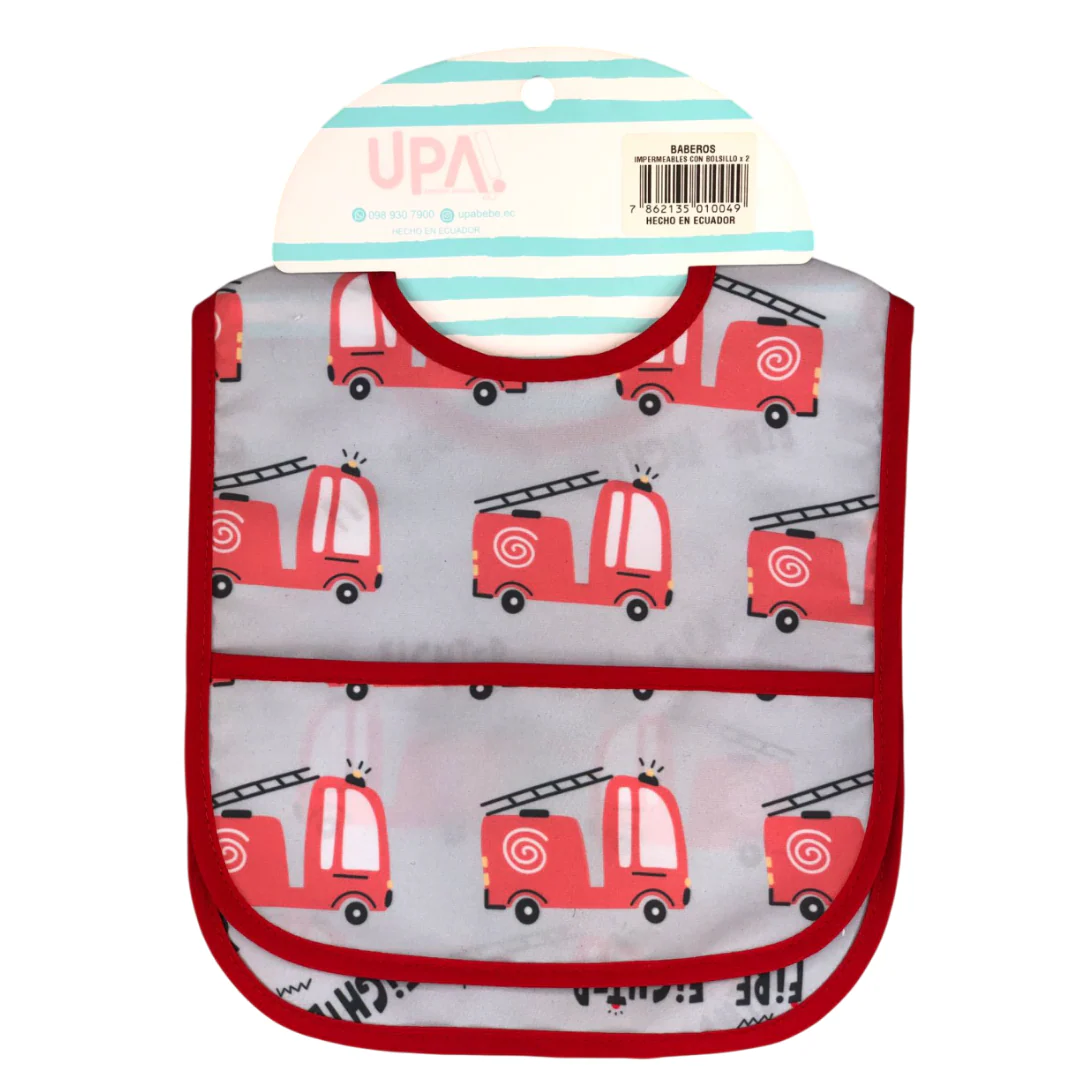 Baberos impermeables con bolsillo x2