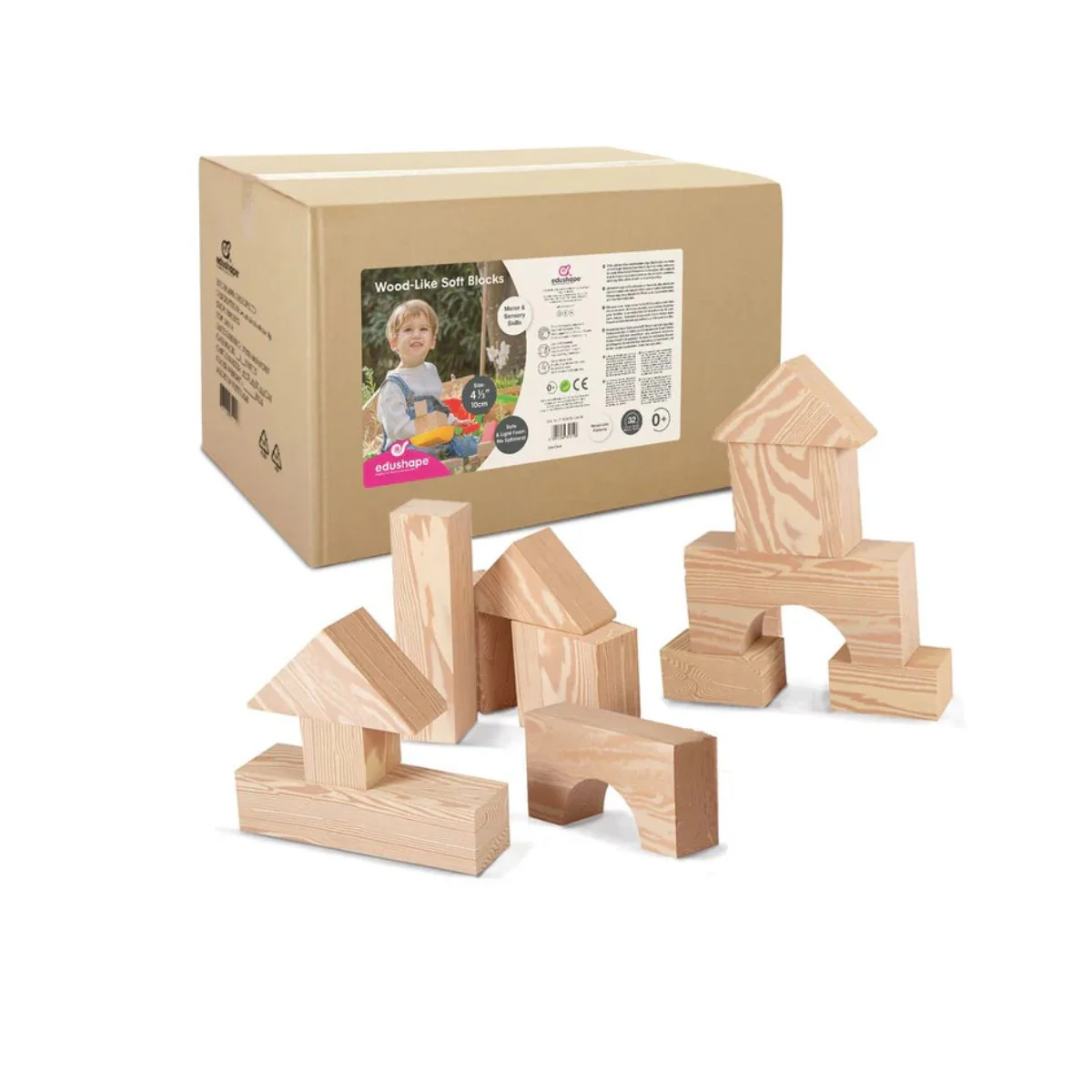 Bloques Educativos Grandes Color Madera 32Pc