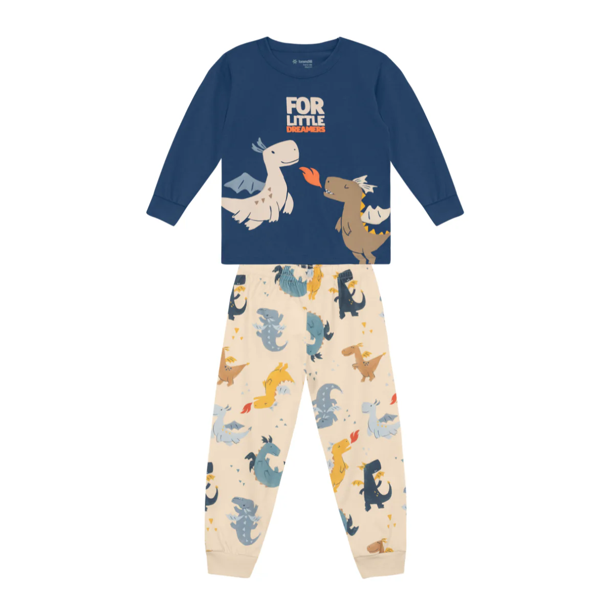 Camiseta manga larga Y Pantalón Nene | Dinosaurio Azul Brandili