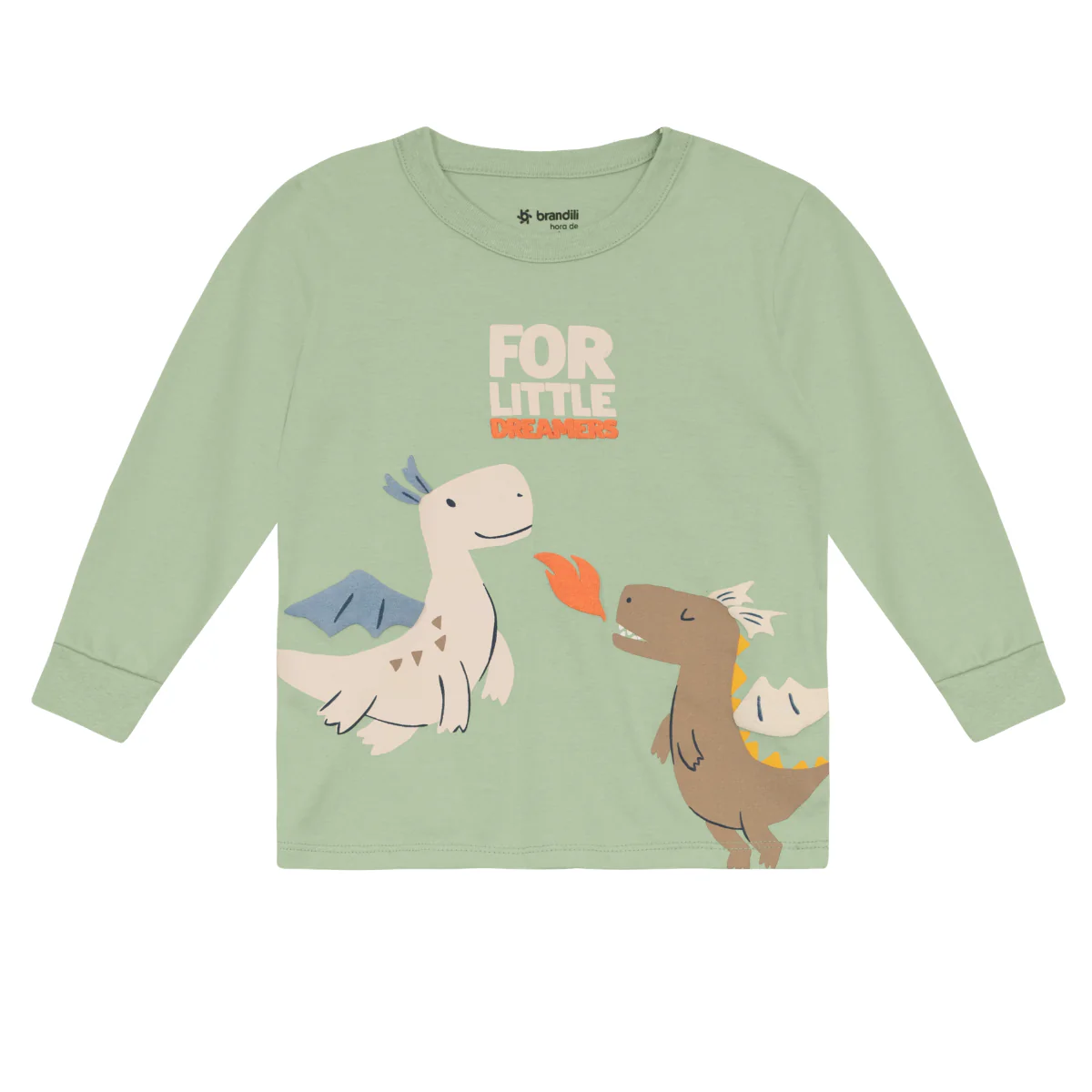 Camisesta manga larga Y Pantalón Nene | Dinosaurio Verde Brandili - Image 3