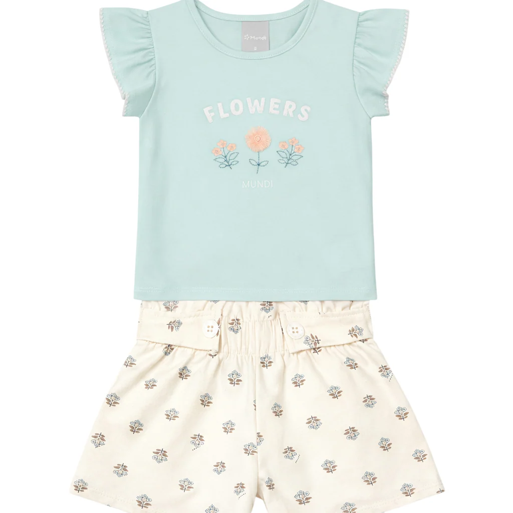 Blusa y Shorts Nena | Azul Blanco - Mundi