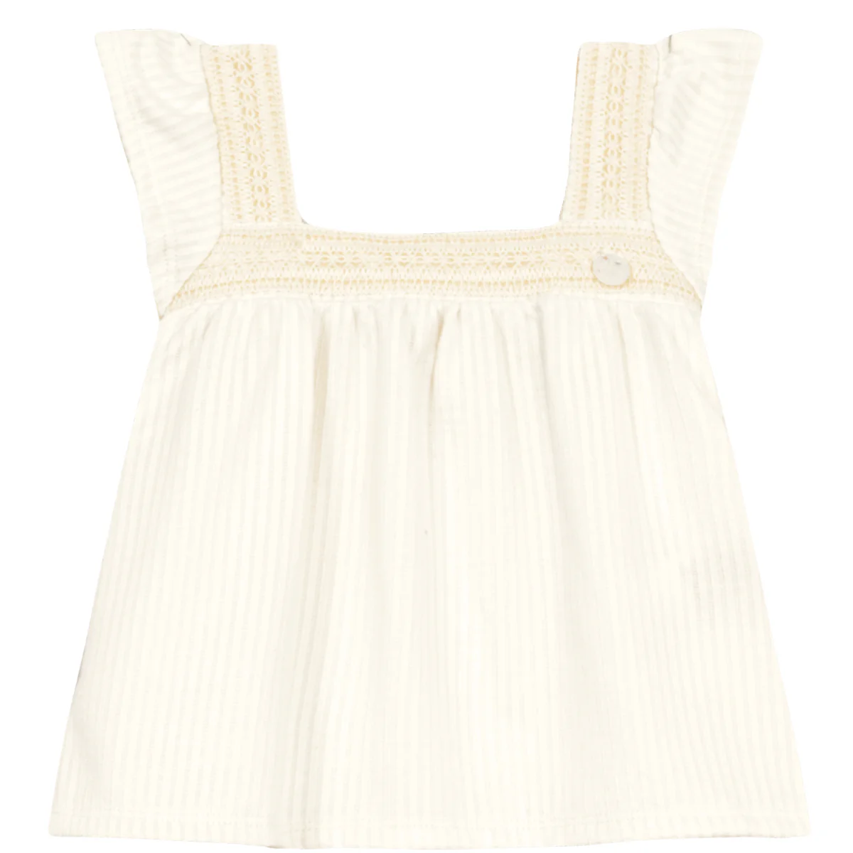 Blusa Y Shorts Nena | Blanco y Beige Mundi - Image 3