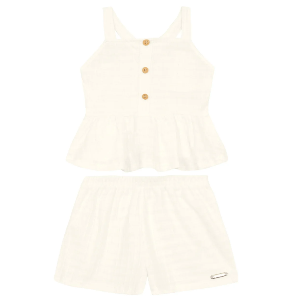 Blusa Y Shorts Nena | Blanco Brandili