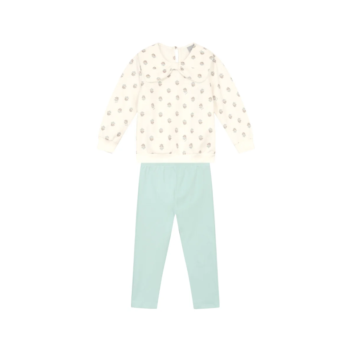 Blusón Y Pantalón Legging Nena | Beige Celeste - Mundi