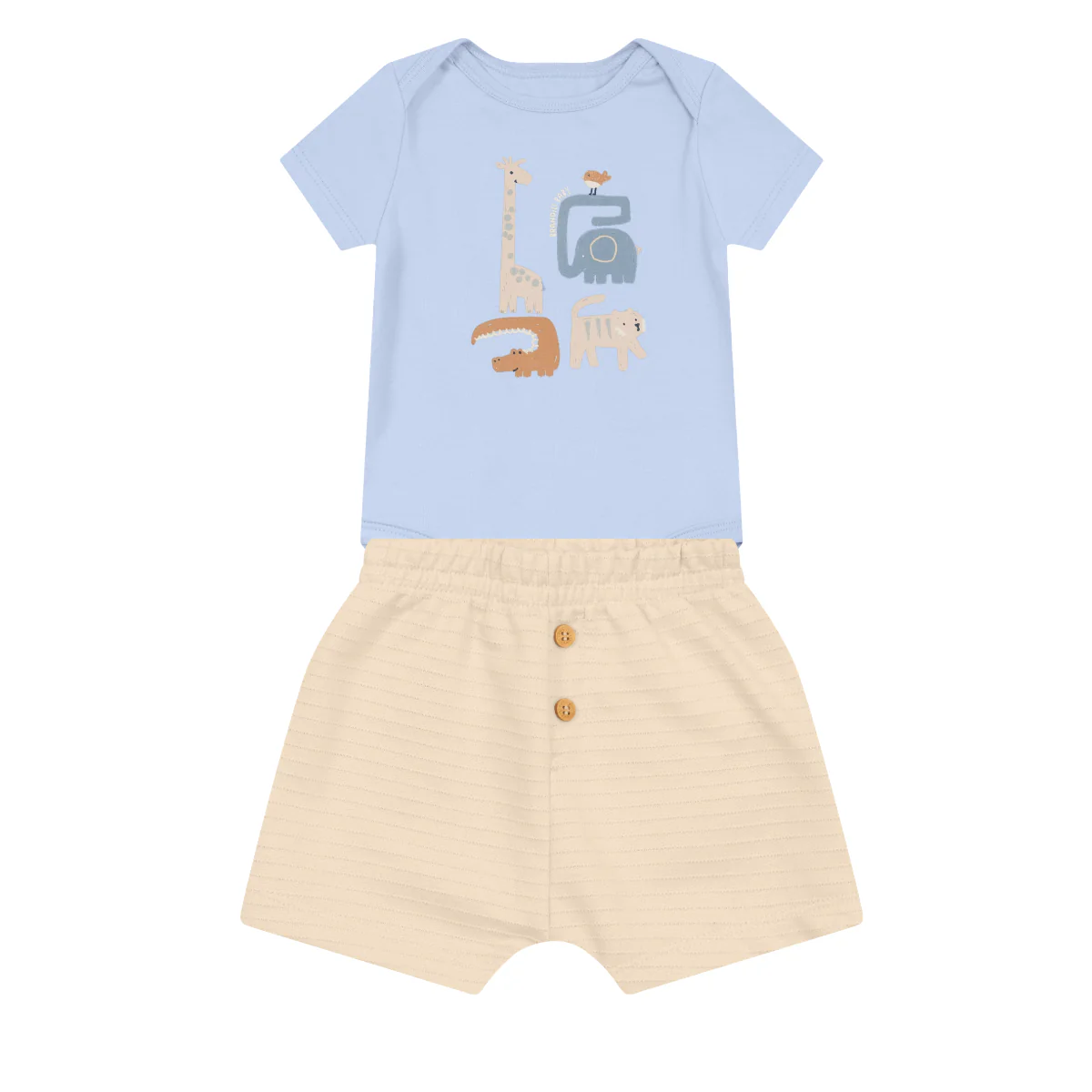 Body Y Bermuda Nene | Animales Azul Brandili