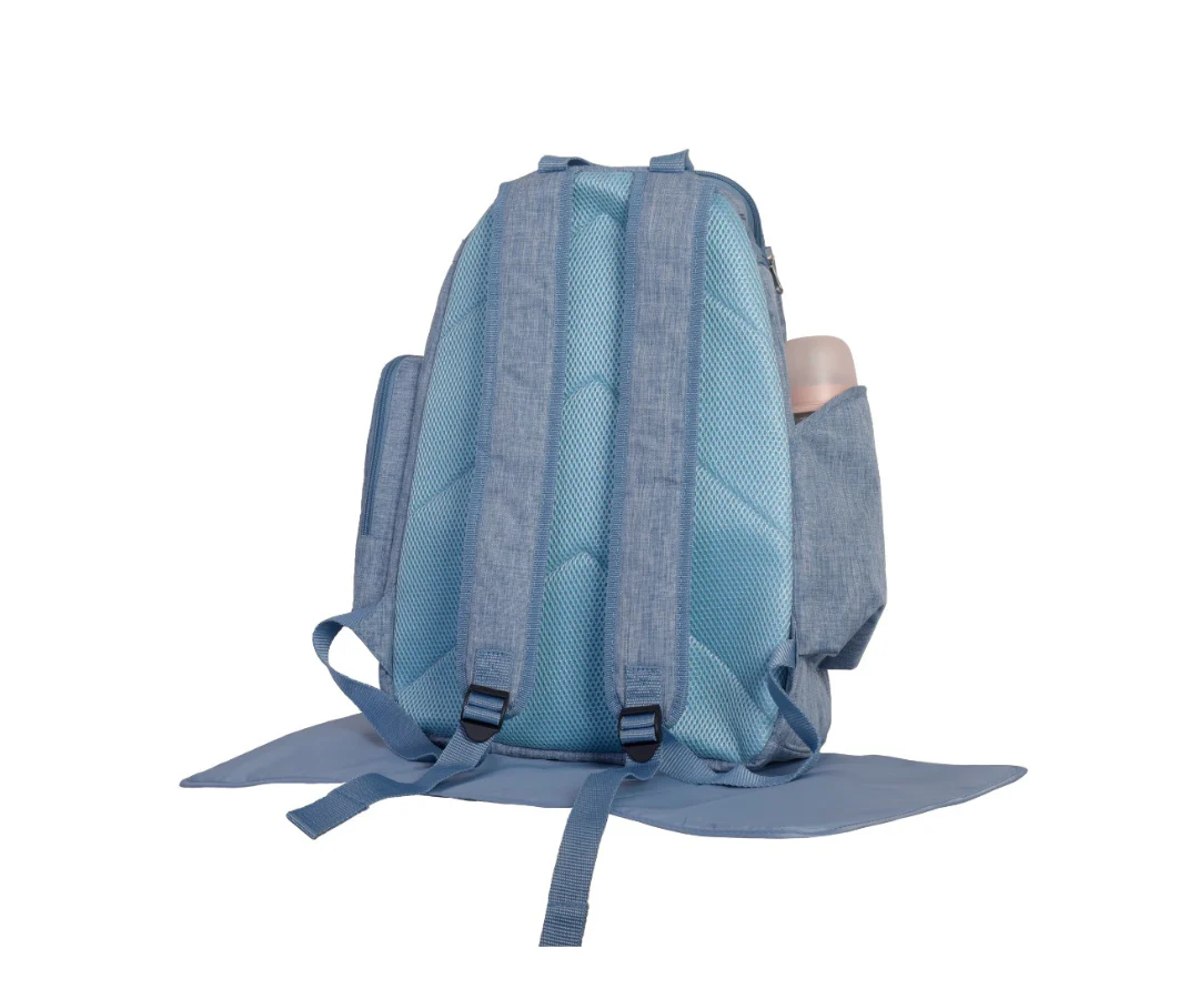 Pañalera Mochila Celeste Melange Born - Image 3