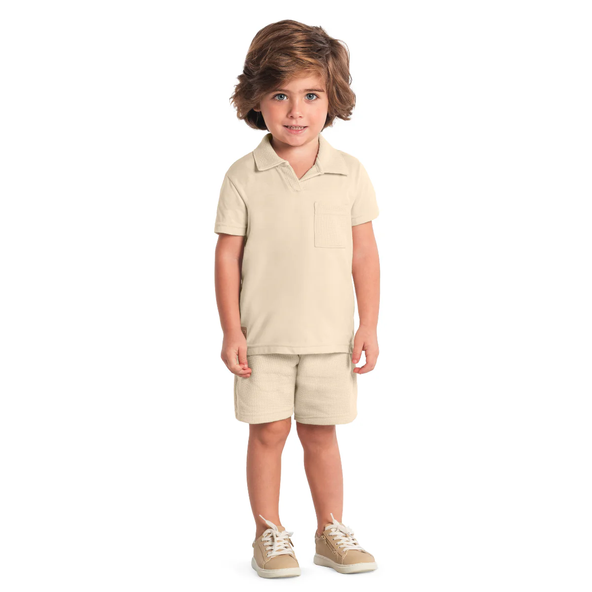 Camisa Polo Y Bermuda Nene | Beige Mundi - Image 3