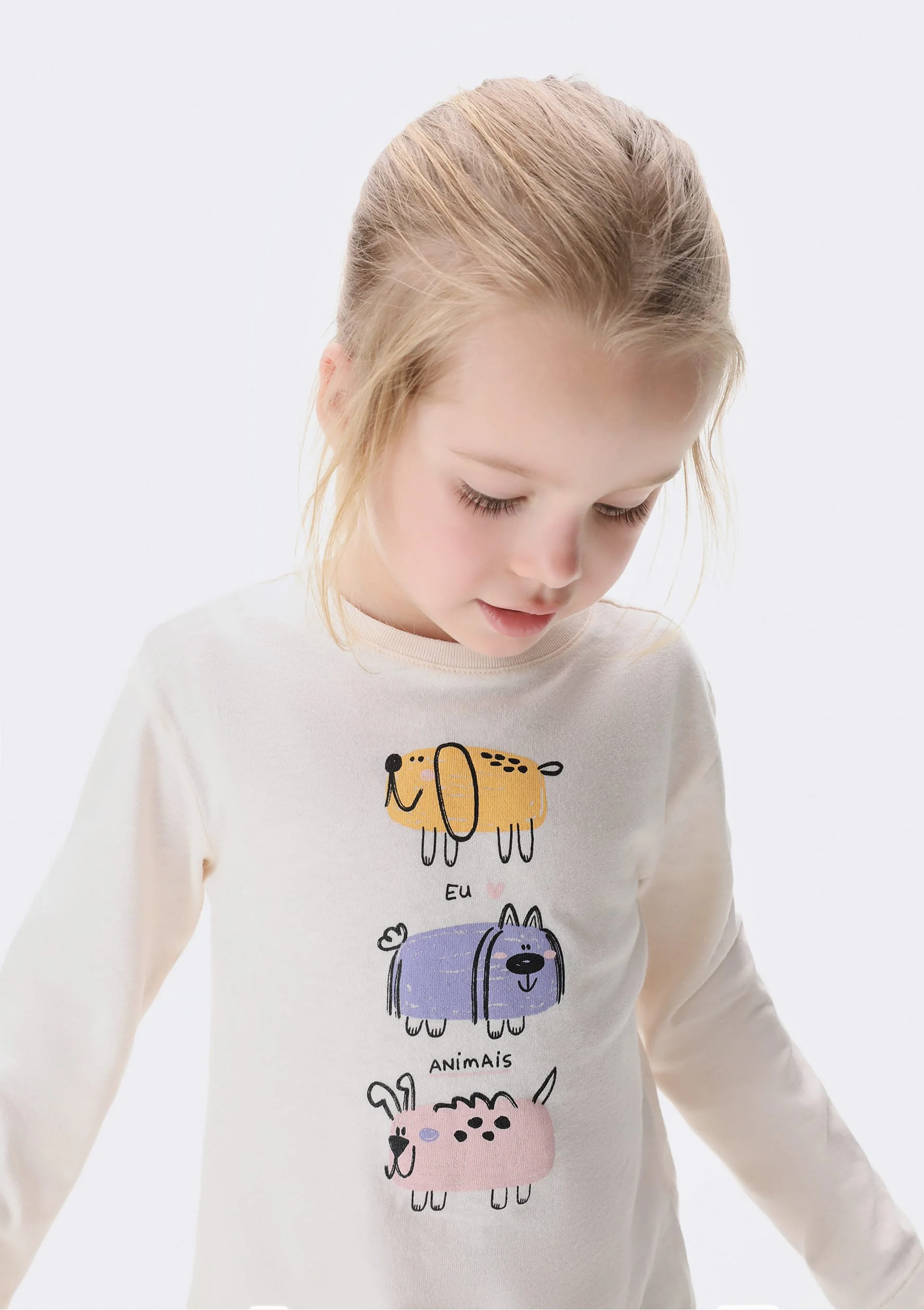 Camiseta blanca manga larga niña - Image 4