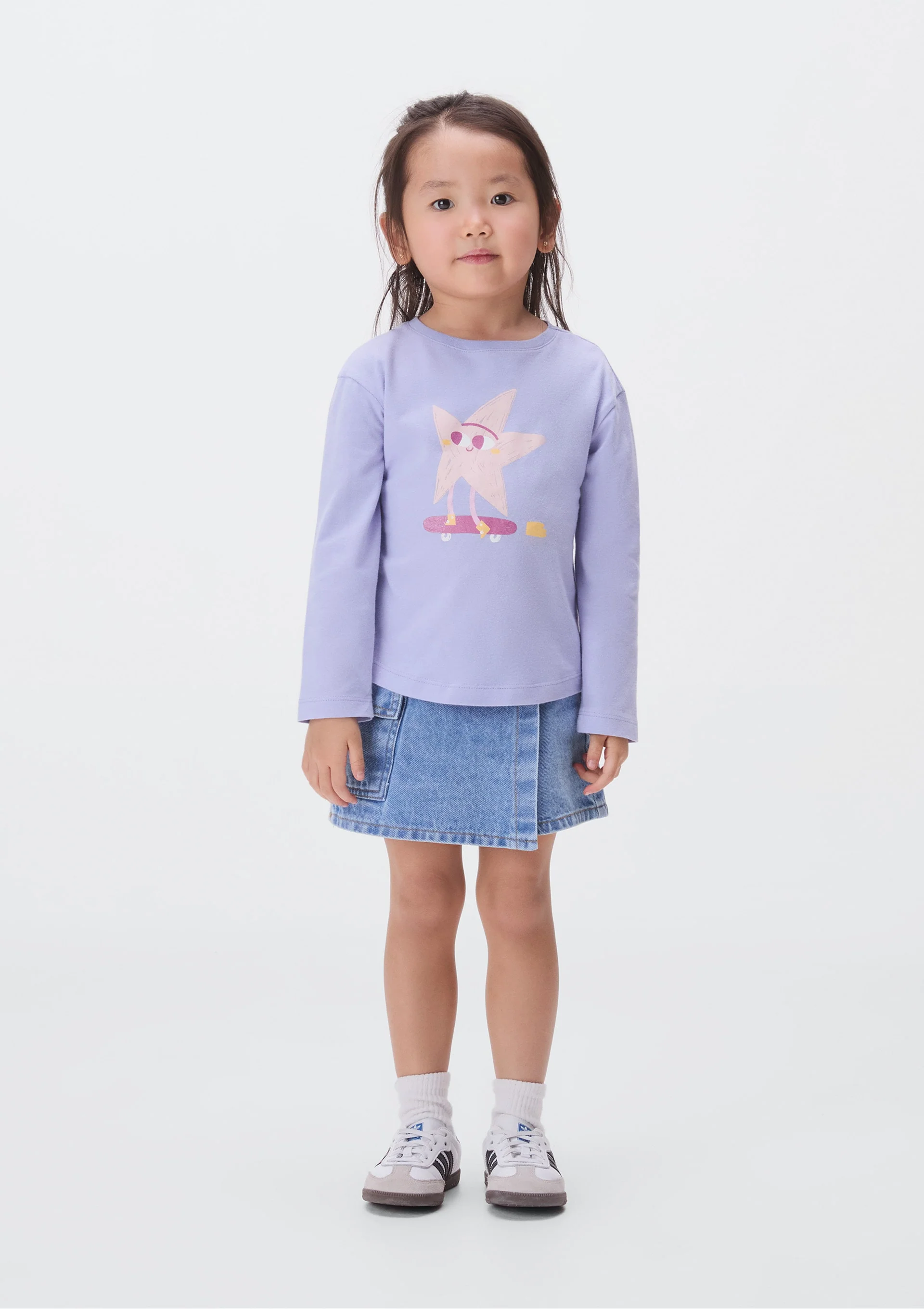 Camiseta lila manga larga niña
