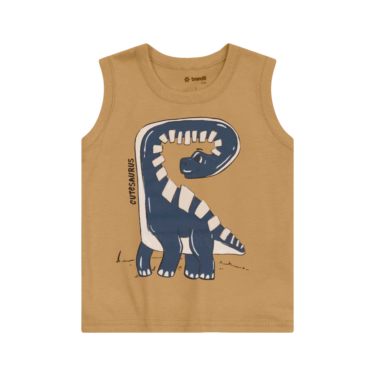 Camiseta Sin Mangas Y Bermuda Nene Cutesaurus | Naranja Brandili - Image 3