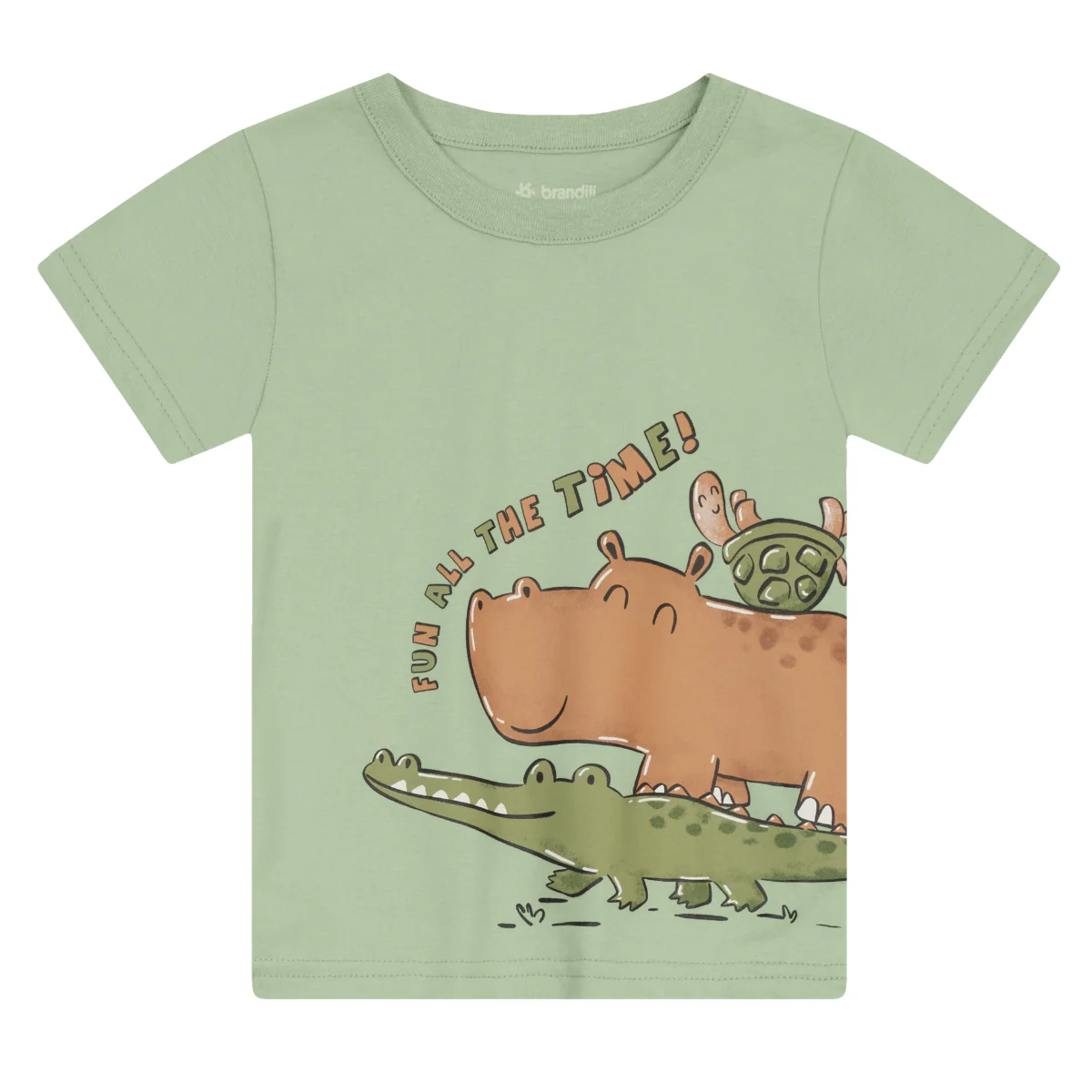 Camiseta Y Bermuda Nene Animals | Verde Brandili - Image 3