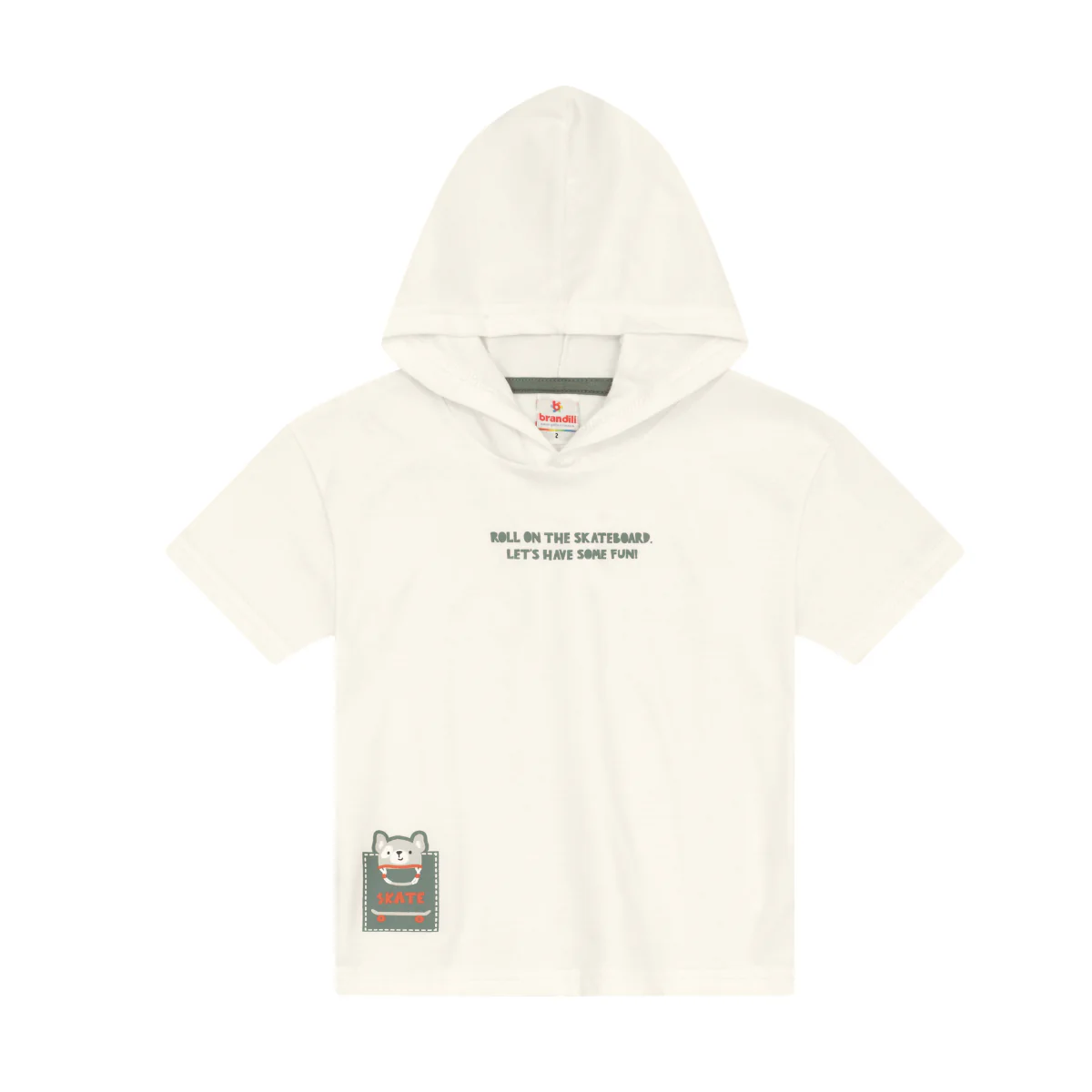 Camiseta Con Capota Y Bermuda Nene | Blanco Brandili - Image 3