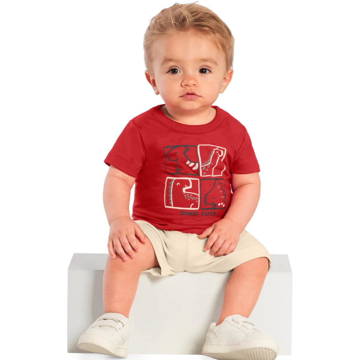 Camiseta Y Bermuda Nene Dino | Rojo Brandili - Image 4