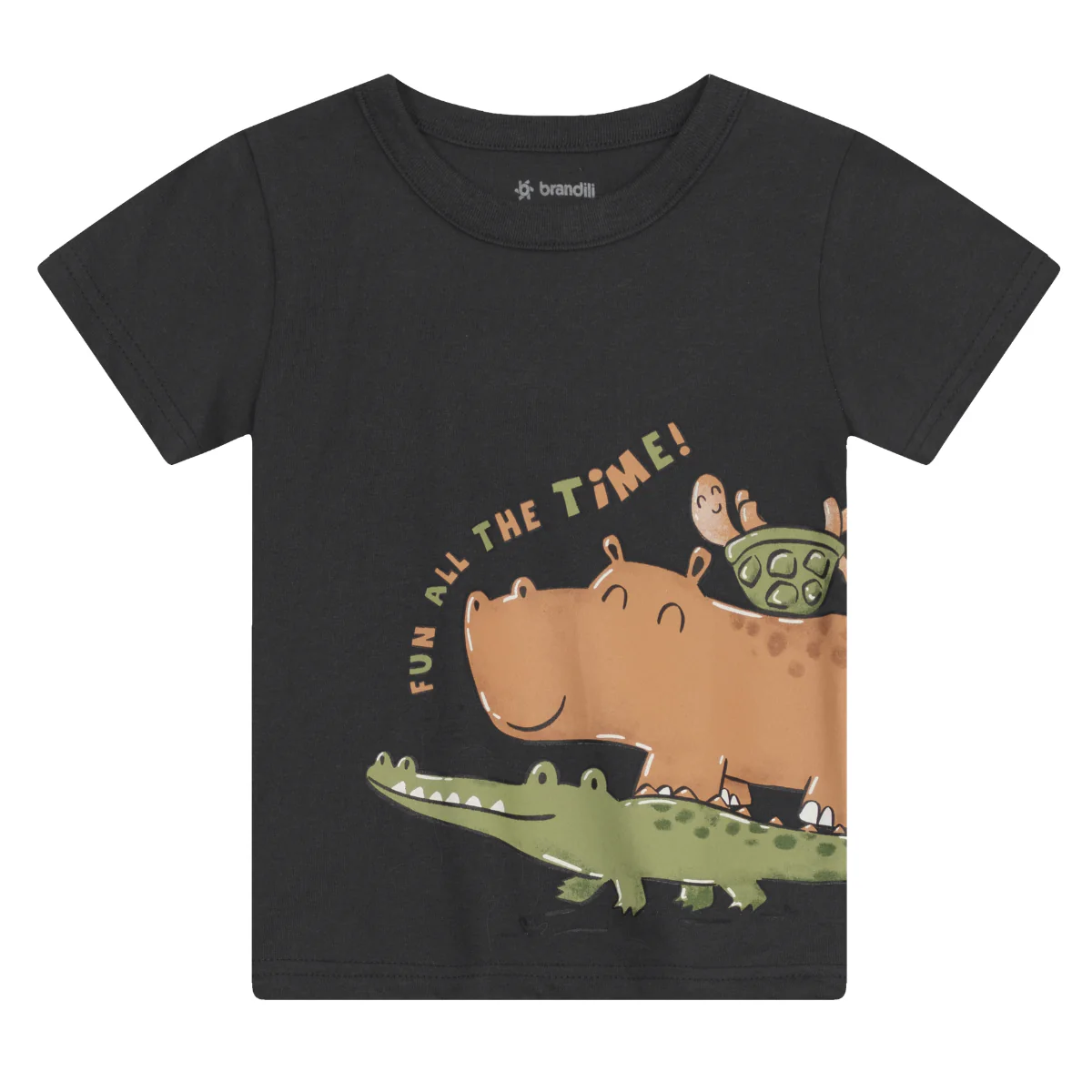 Camiseta Y Bermuda Nene Animals | Negro Brandili - Image 3