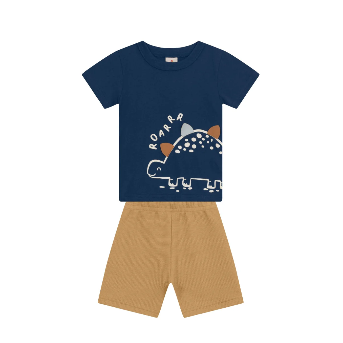 Camiseta Y Bermuda Nene Dinosaurio | Azul Brandili