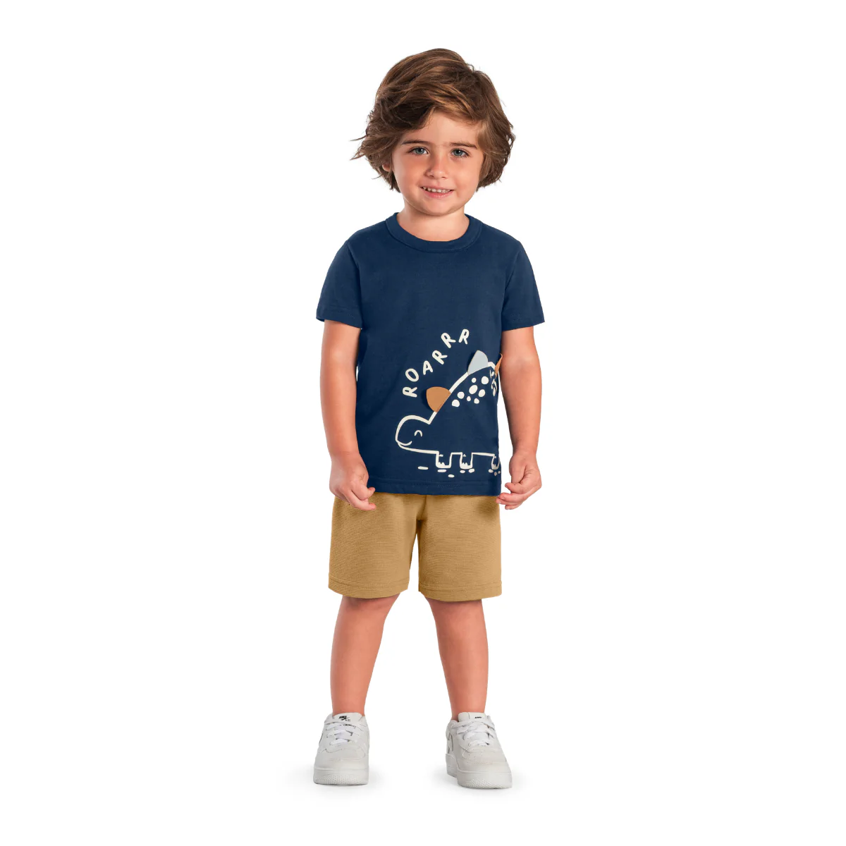 Camiseta Y Bermuda Nene Dinosaurio | Azul Brandili - Image 2