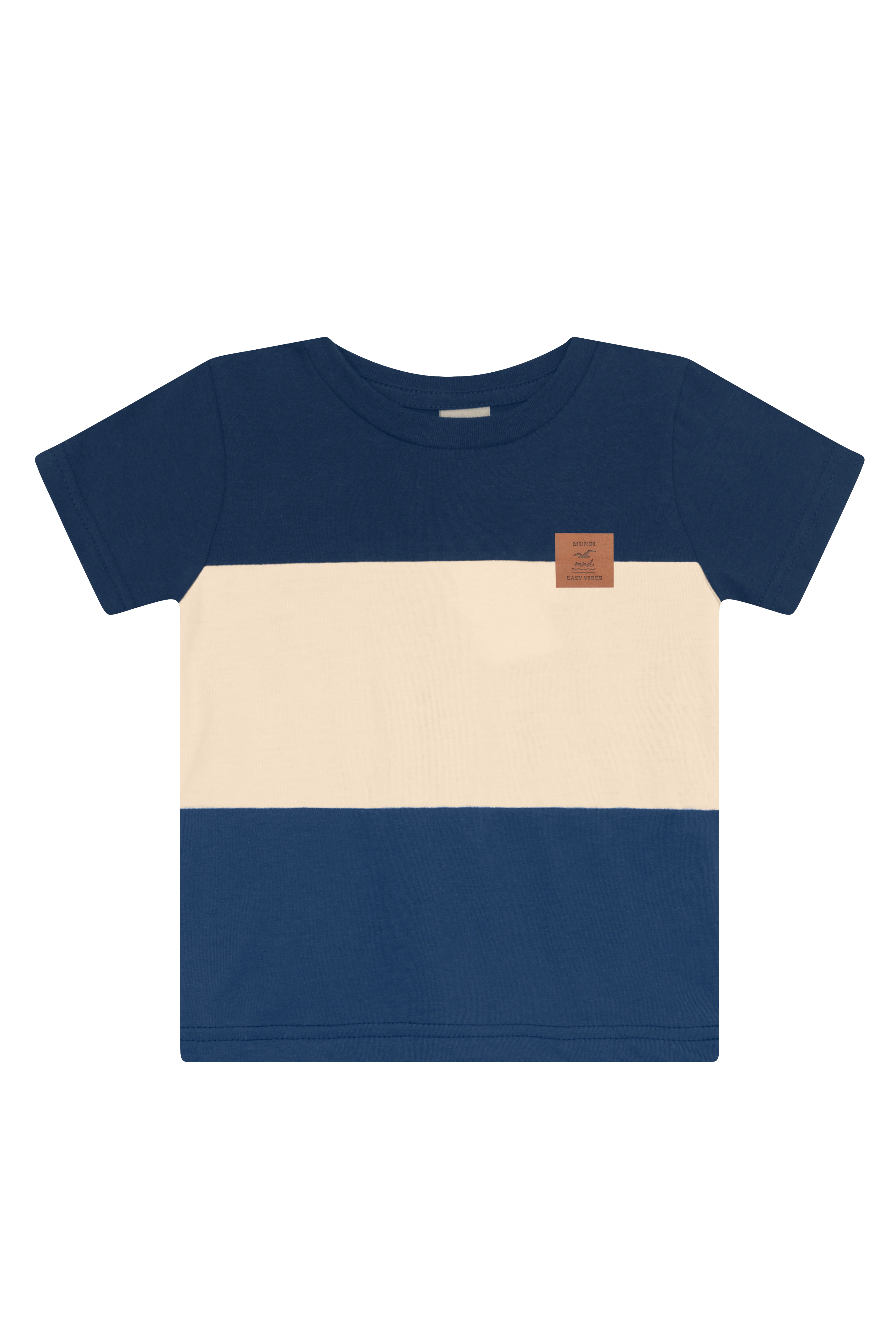 Camiseta Y Bermuda Nene | Rayas Azul Mundi - Image 3