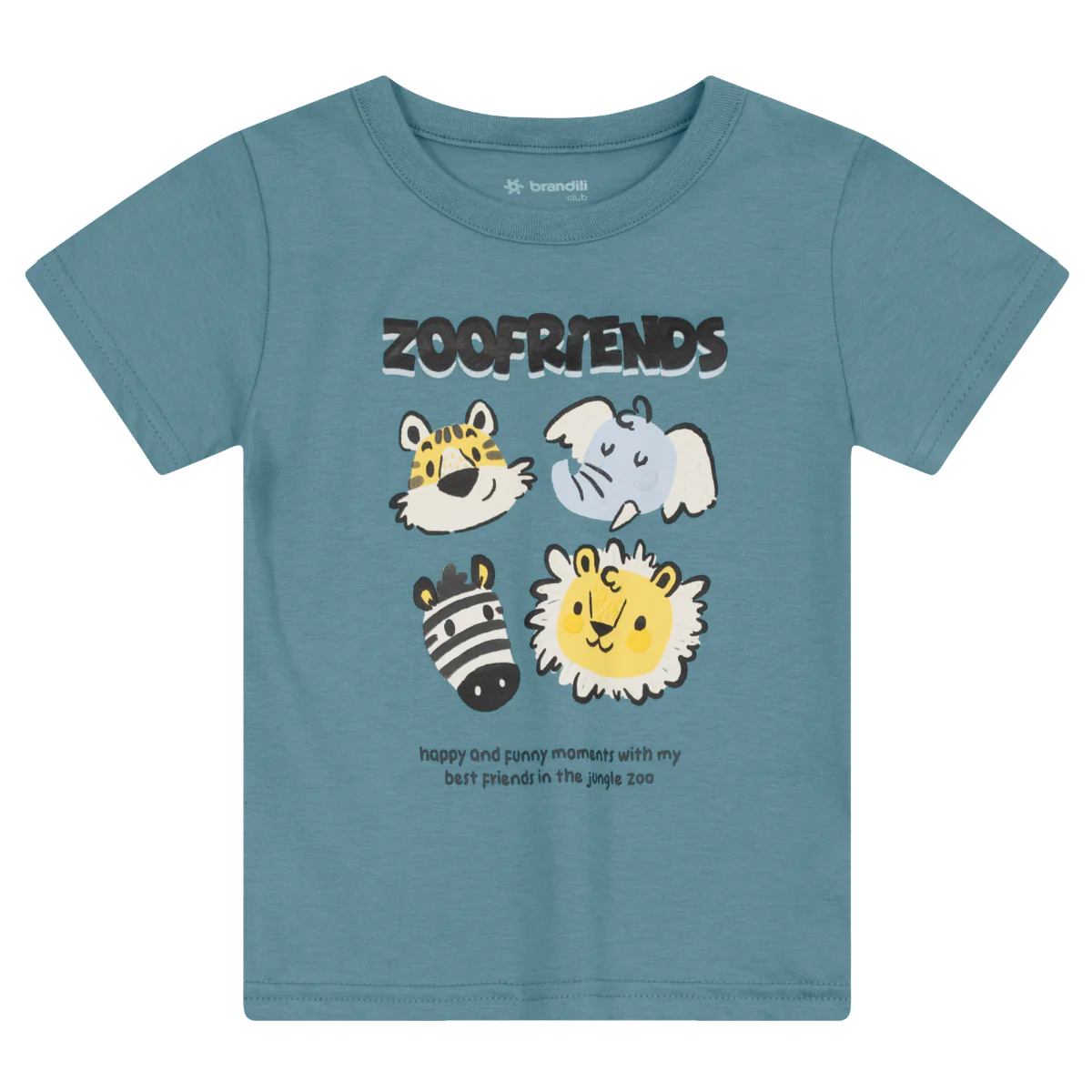 Camiseta Y Bermuda Nene Zoofriends | Azul Brandili - Image 3
