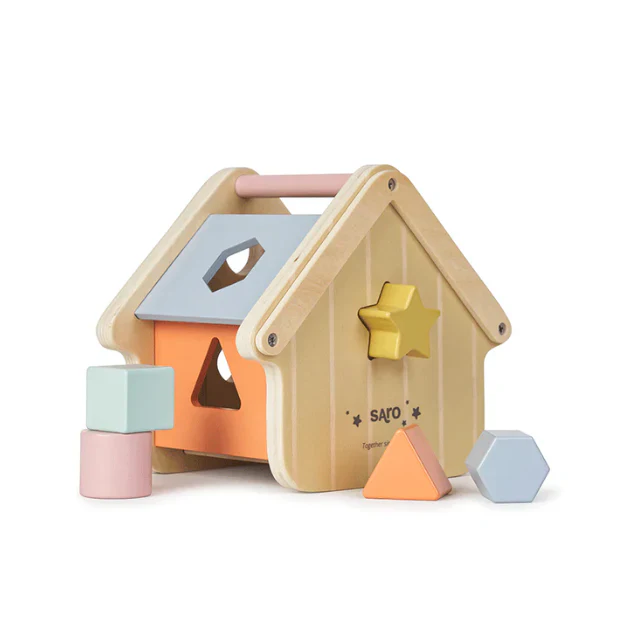 Casita de Piezas Para Encajar Madera - Saro