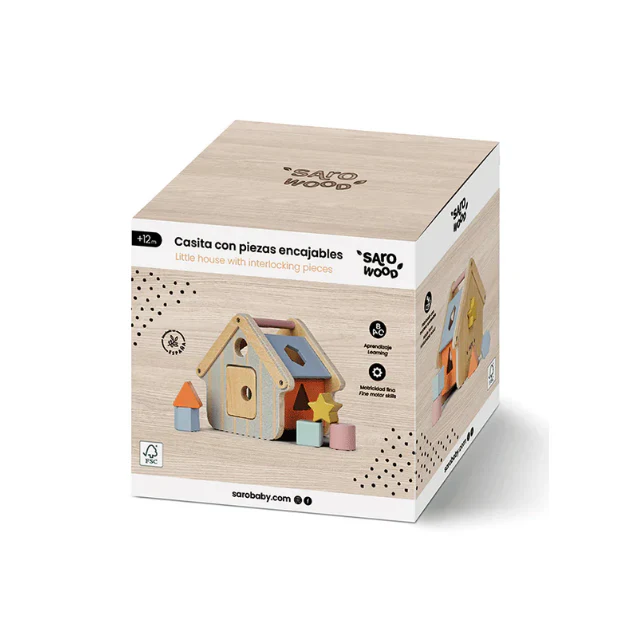 Casita de Piezas Para Encajar Madera - Saro - Image 4