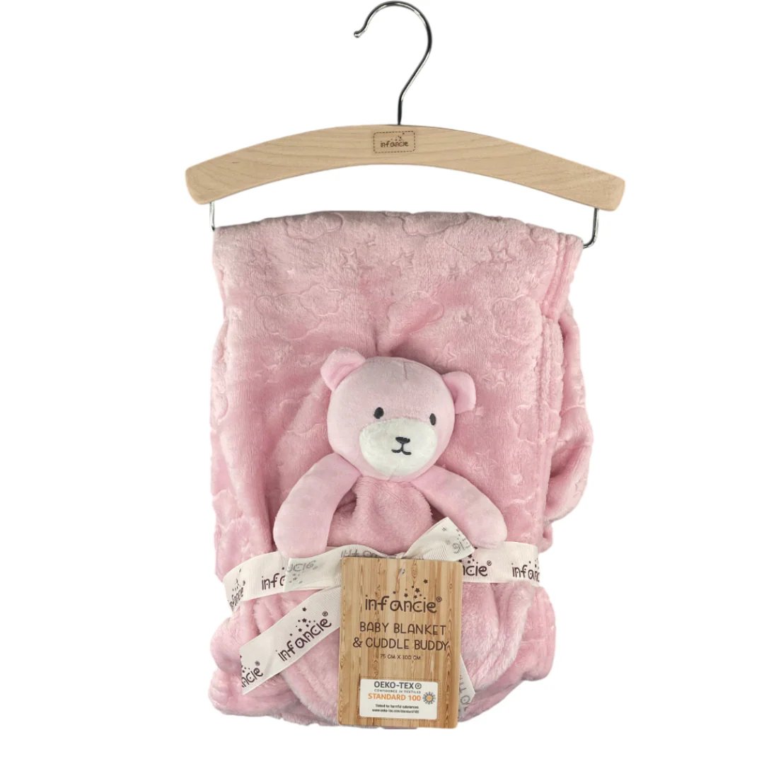 Cobija Con Manta De Apego | Oso Rosa Infancie