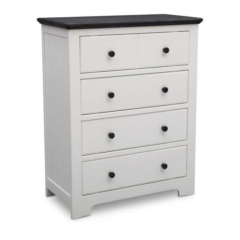 Comoda 4 Gavetas Blanco Y Marron