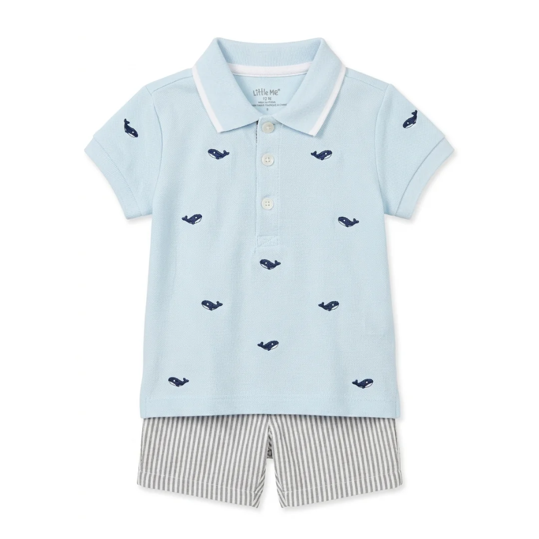 Conjunto camiseta polo y short| 12 meses