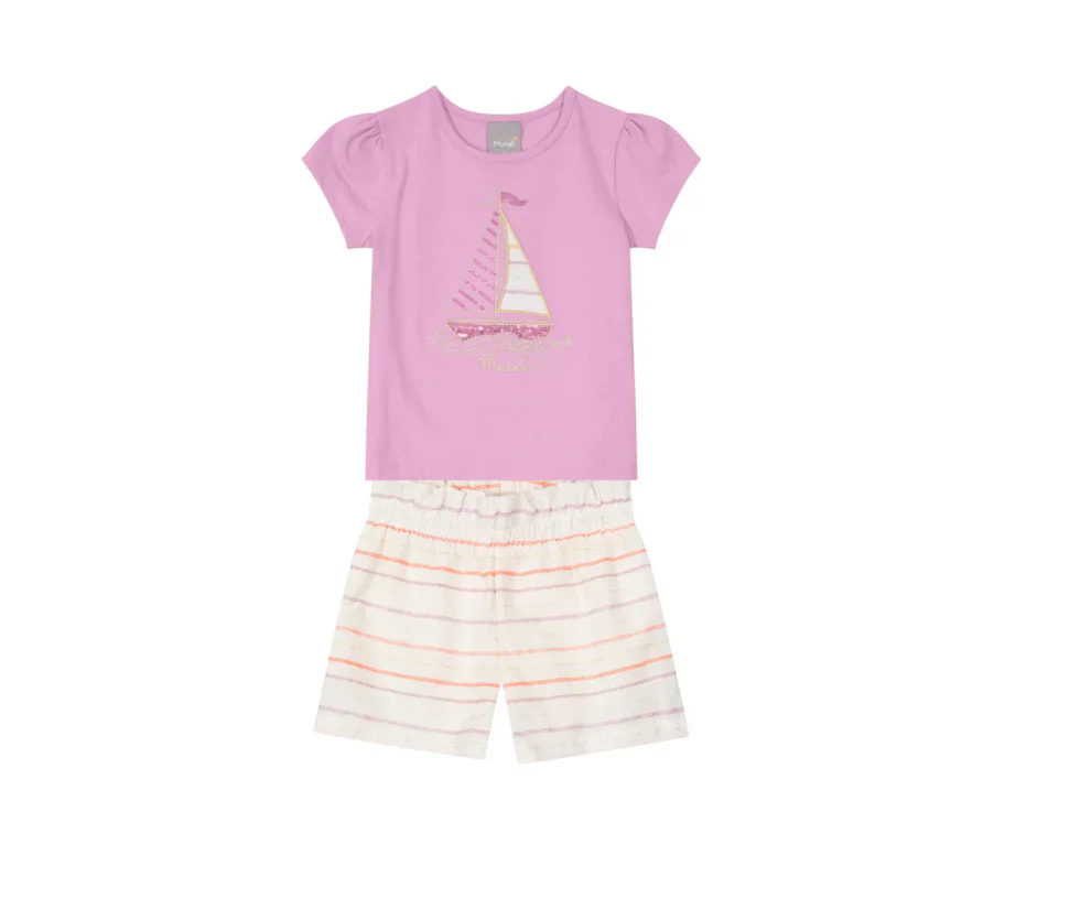 Conjunto Para Nenas Blusa Y Shorts Mundi