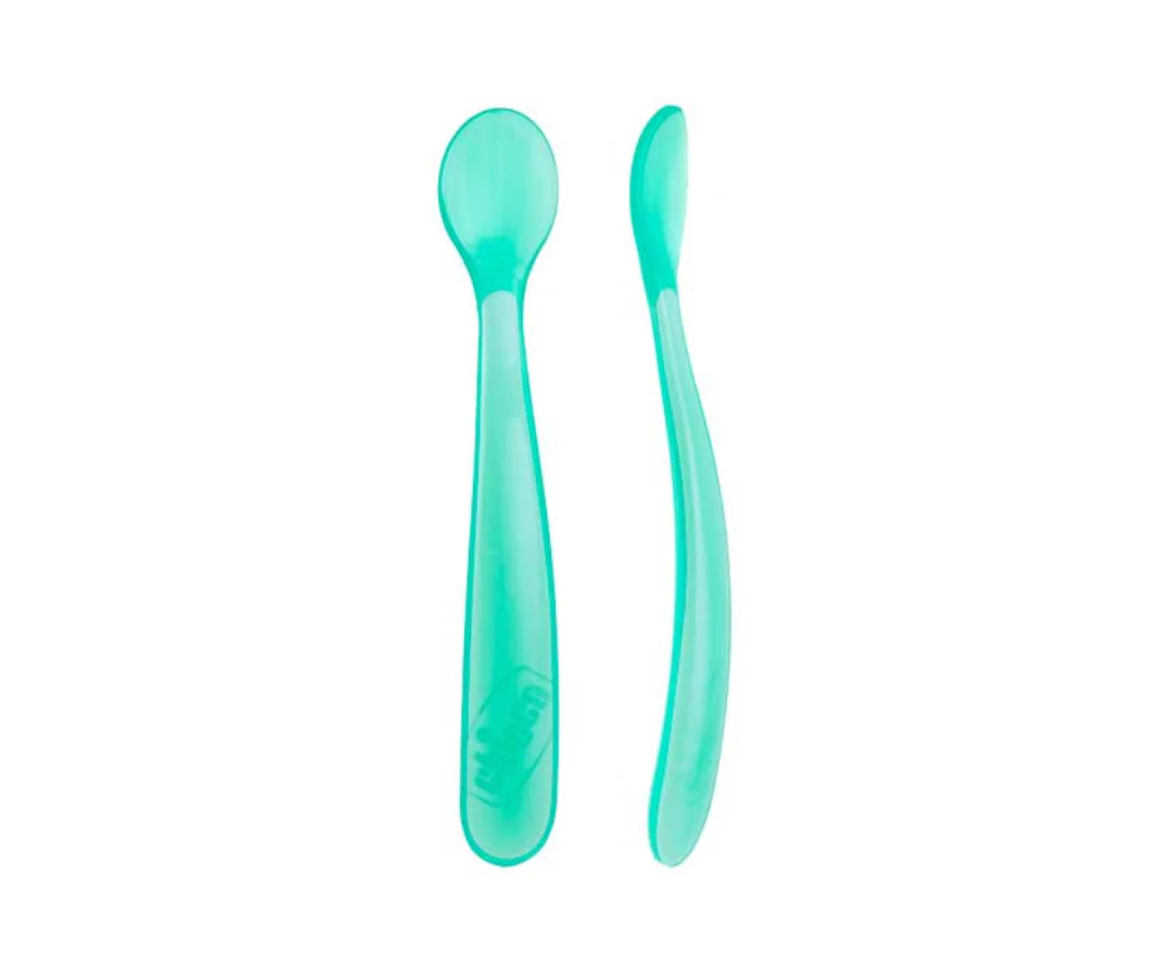 Cuchara Celeste De Silicon 6M X2 Chicco