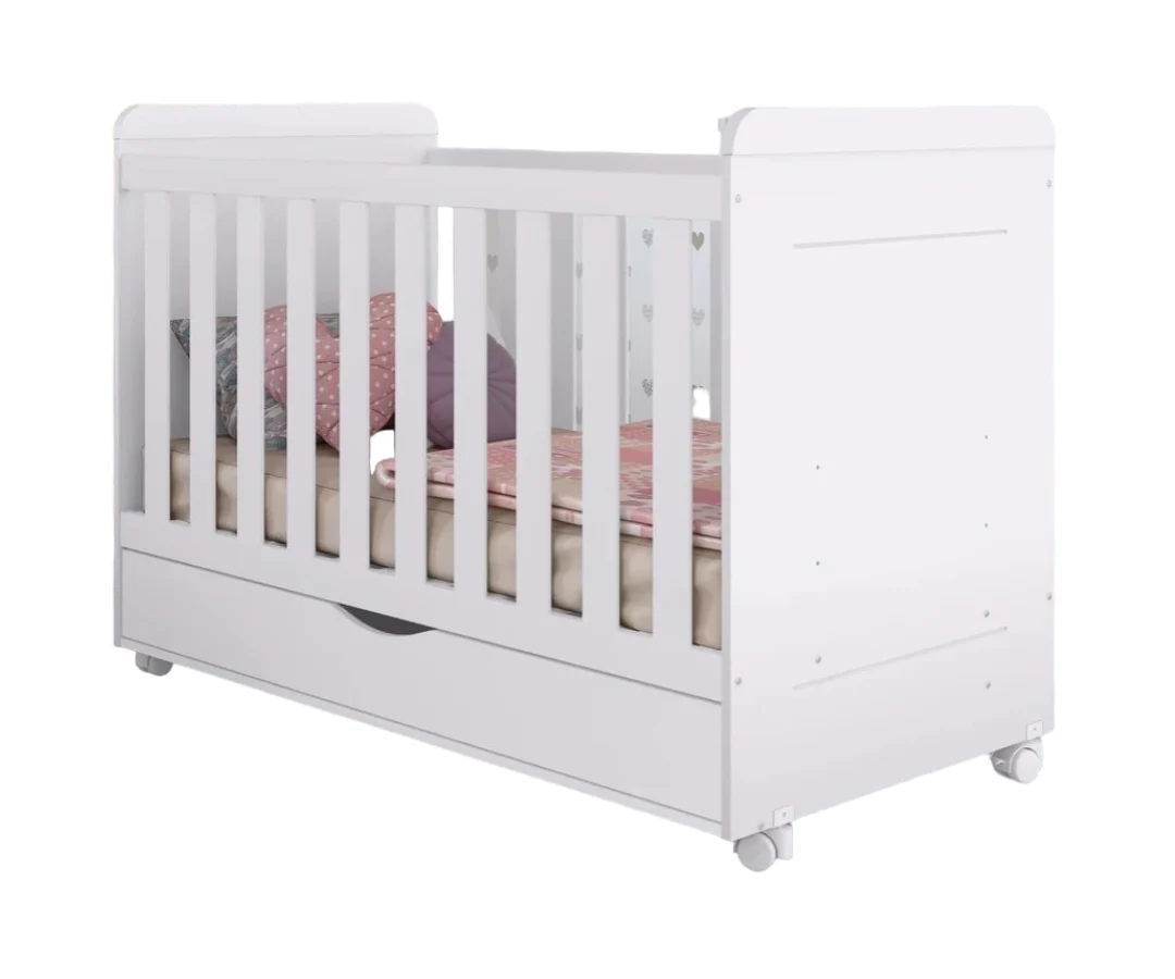 Cuna Con Cajón Color Blanco Multimovies