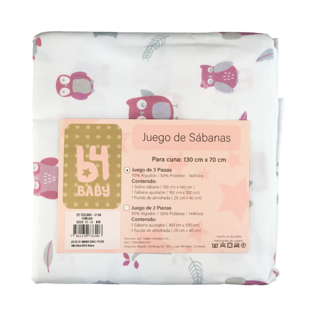 Juego De Sábanas Tres Piezas | Buho Selva B4 Baby