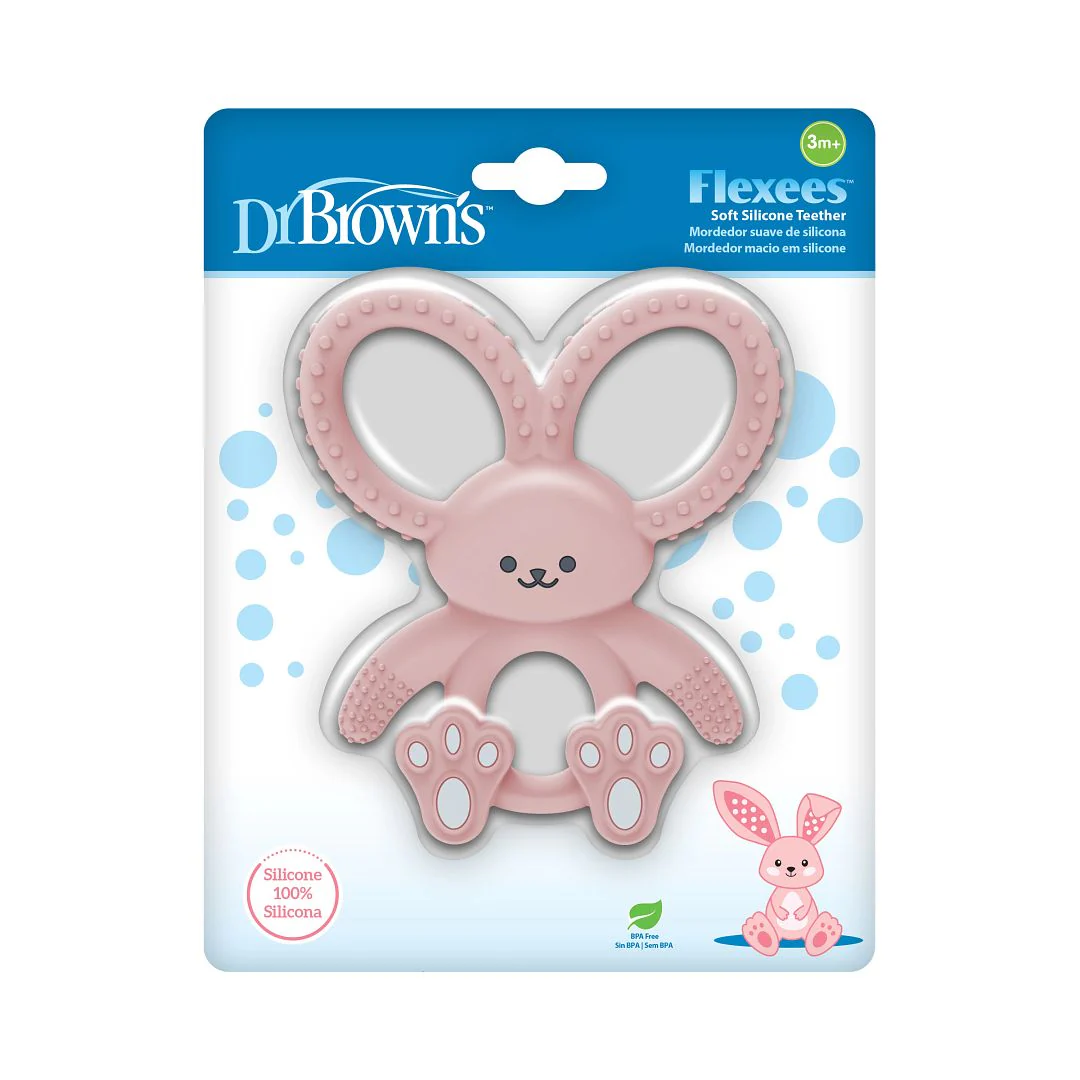 Mordedor de silicona conejo rosa
