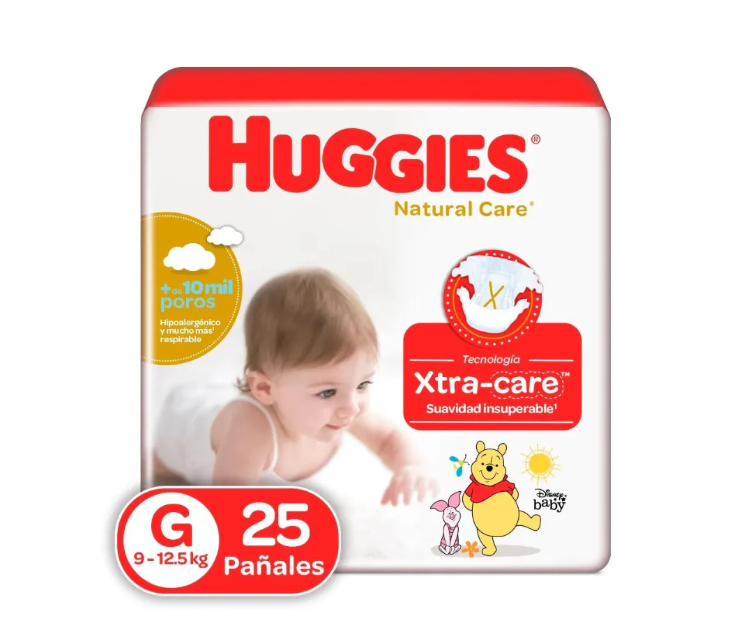 PAÑAL HUGGIES NATCARE TALLA G X25