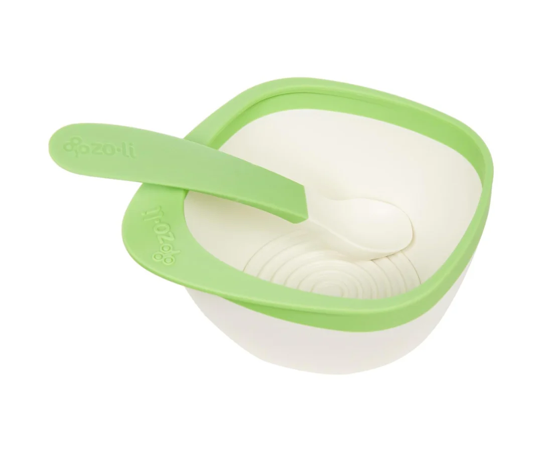 Plato Hondo Con Cuchara Verde Zoli