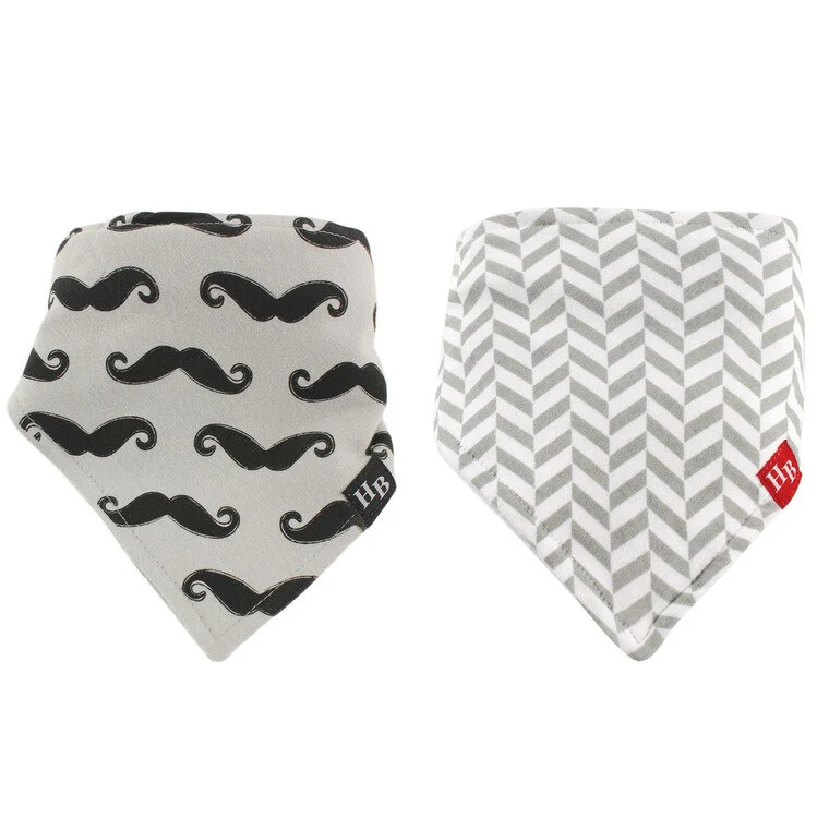 Set 2 Baberos Bandana Bigotes