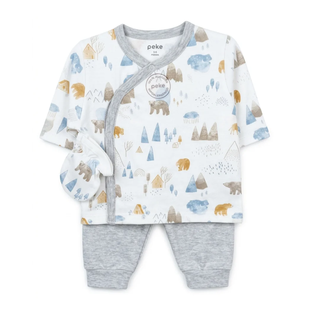 Set de algodón 4 piezas | 3 a 6 meses