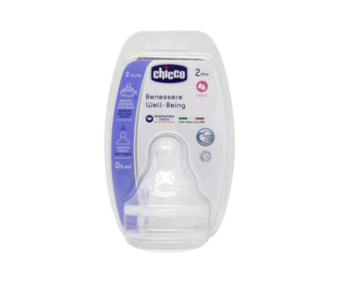 Tetinas Wb Silicon 2M Flujo Medio X2 Chicco
