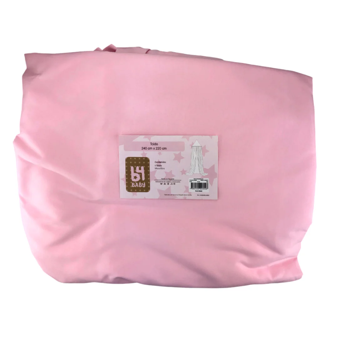 Toldo para cuna rosado