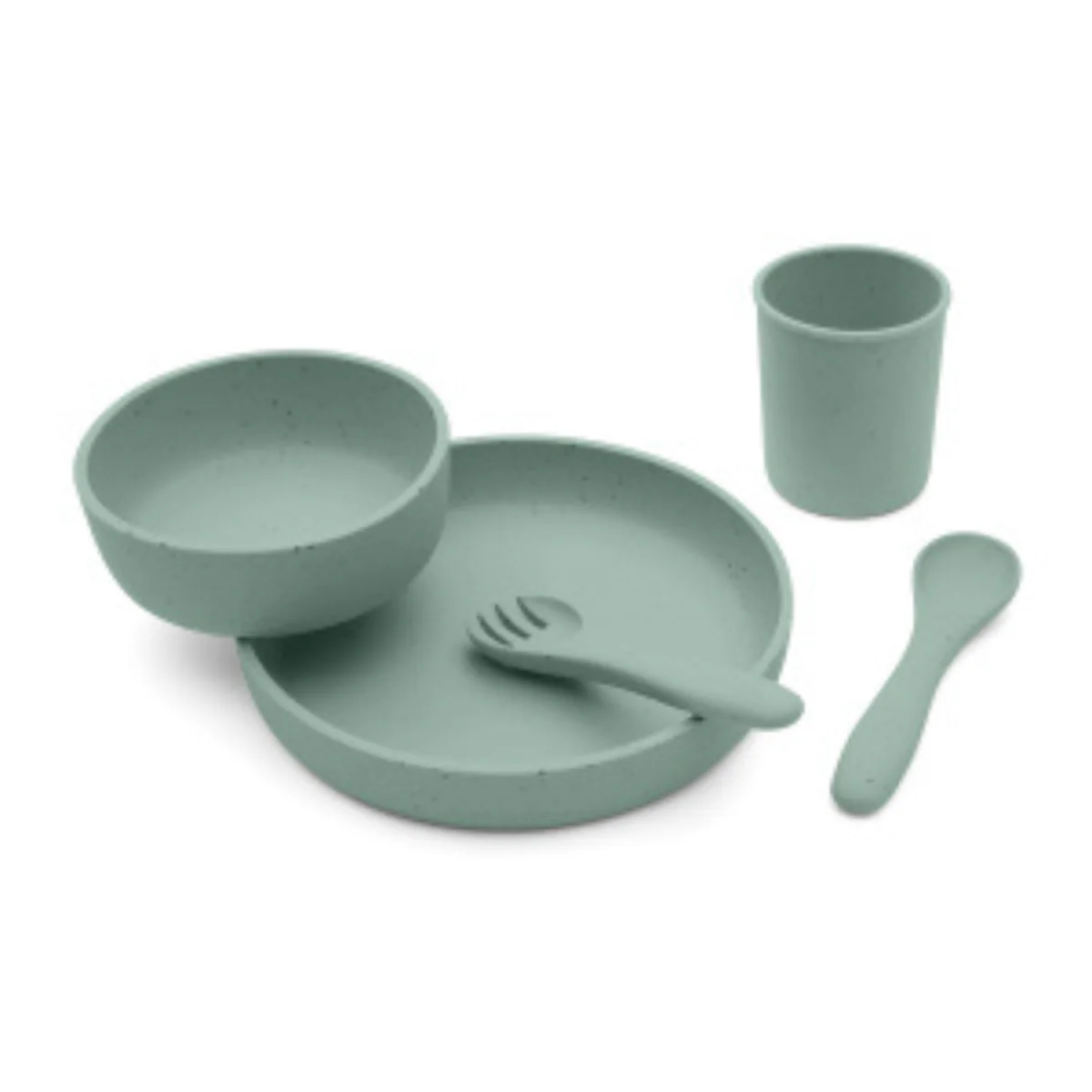Vajilla De Silicon Platinum 5 Piezas Menta | Kikkaboo - Image 2