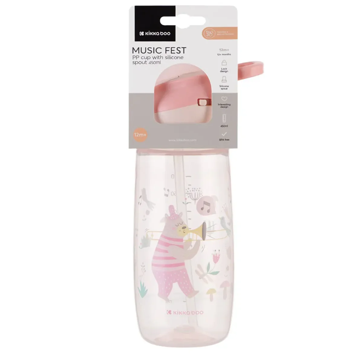 Vaso Con Sorbete 450ml Music Fest | Rosado Kikkaboo - Image 2